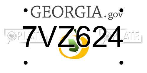 7VZ624 Georgia License Plate