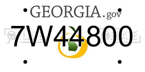 7W44800 Georgia License Plate