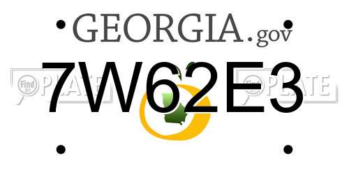 7W62E3 Georgia License Plate