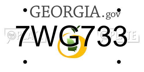 7WG733 Georgia License Plate