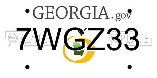 7WGZ33 Georgia License Plate