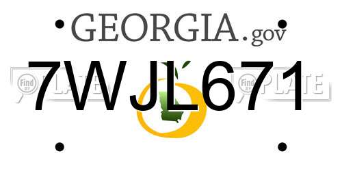 7WJL671 Georgia License Plate