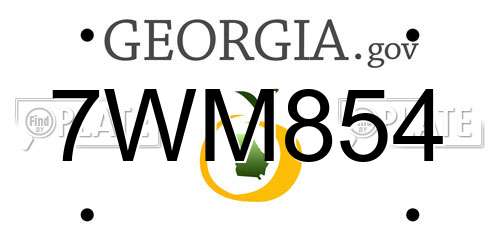 7WM854 Georgia License Plate