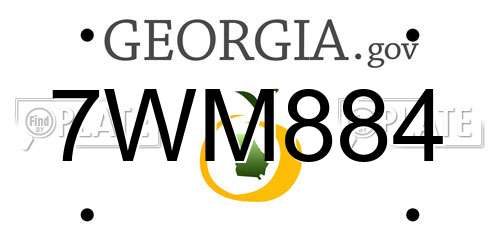 7WM884 Georgia License Plate