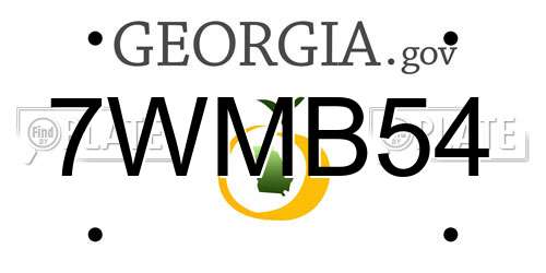 7WMB54 Georgia License Plate