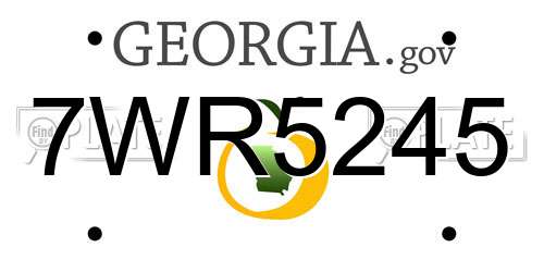 7WR5245 Georgia License Plate