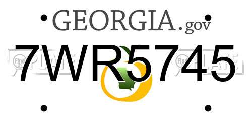 7WR5745 Georgia License Plate
