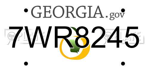 7WR8245 Georgia License Plate