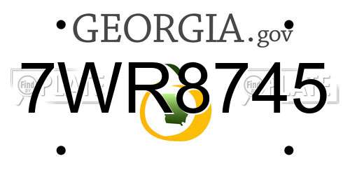 7WR8745 Georgia License Plate