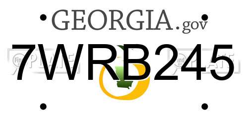 7WRB245 Georgia License Plate