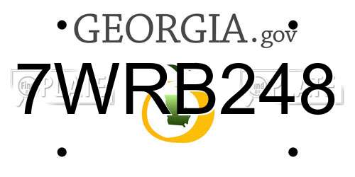 7WRB248 Georgia License Plate
