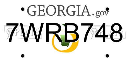 7WRB748 Georgia License Plate