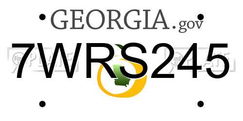 7WRS245 Georgia License Plate