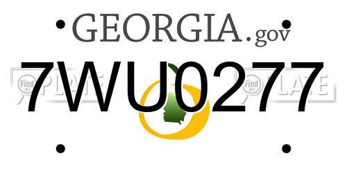 7WU0277 Georgia License Plate