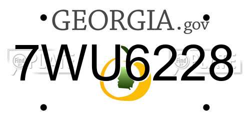 7WU6228 Georgia License Plate