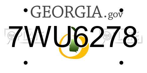 7WU6278 Georgia License Plate