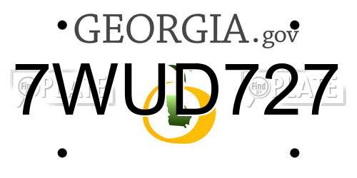 7WUD727 Georgia License Plate