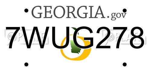 7WUG278 Georgia License Plate