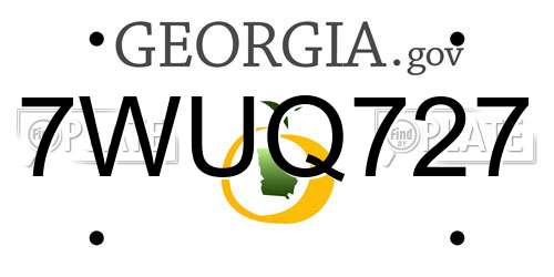7WUQ727 Georgia License Plate