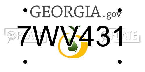 7WV431 Georgia License Plate