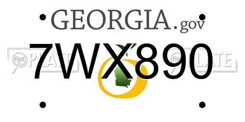 7WX890 Georgia License Plate