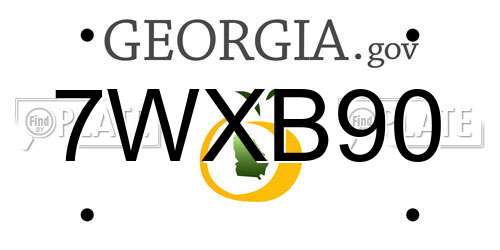 7WXB90 Georgia License Plate