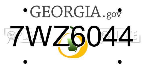 7WZ6044 Georgia License Plate