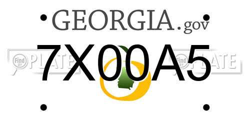 7X00A5 Georgia License Plate
