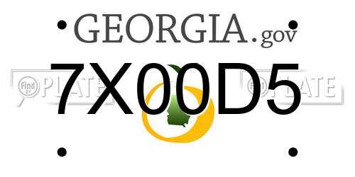 7X00D5 Georgia License Plate