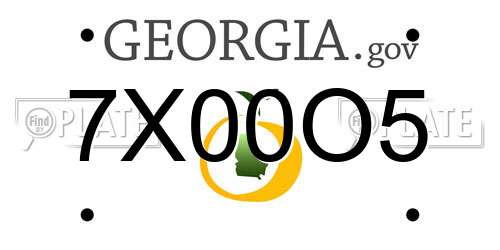 7X00O5 Georgia License Plate
