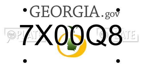 7X00Q8 Georgia License Plate