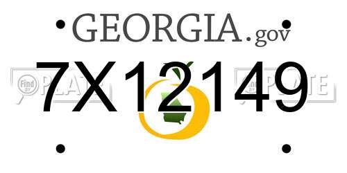 7X12149 Georgia License Plate