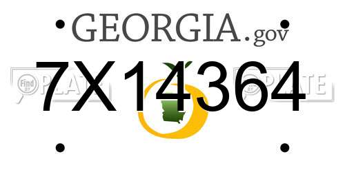7X14364 Georgia License Plate