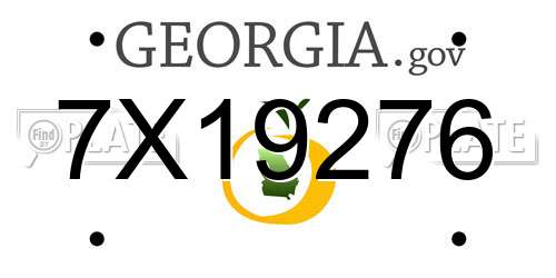 7X19276 Georgia License Plate