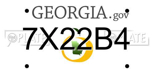 7X22B4 Georgia License Plate