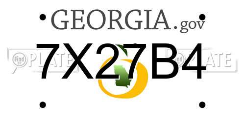 7X27B4 Georgia License Plate