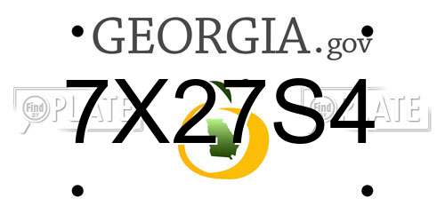 7X27S4 Georgia License Plate