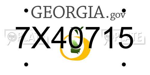 7X40715 Georgia License Plate