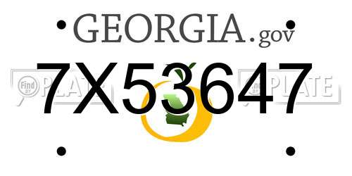7X53647 Georgia License Plate