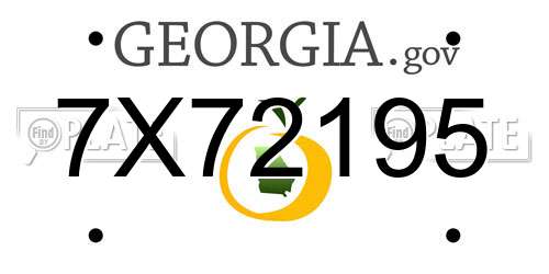 7X72195 Georgia License Plate