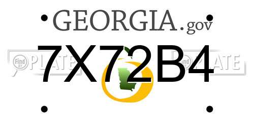 7X72B4 Georgia License Plate