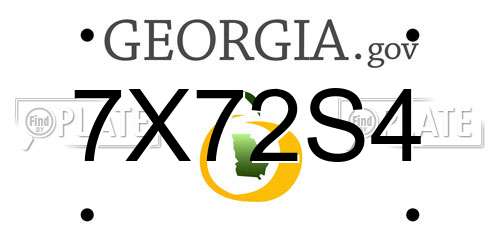 7X72S4 Georgia License Plate