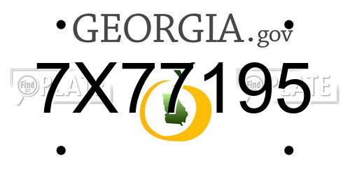 7X77195 Georgia License Plate