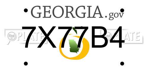 7X77B4 Georgia License Plate