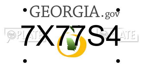 7X77S4 Georgia License Plate