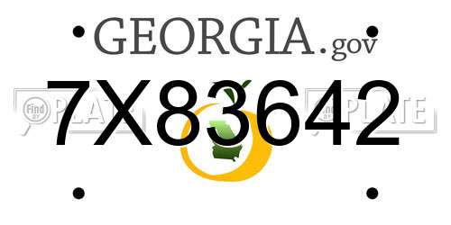 7X83642 Georgia License Plate