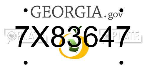 7X83647 Georgia License Plate