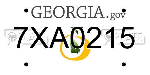 7XA0215 Georgia License Plate