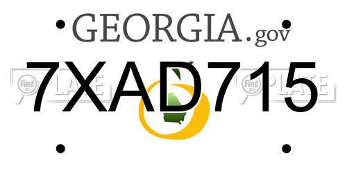 7XAD715 Georgia License Plate