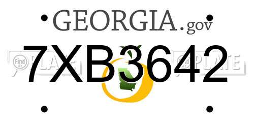 7XB3642 Georgia License Plate